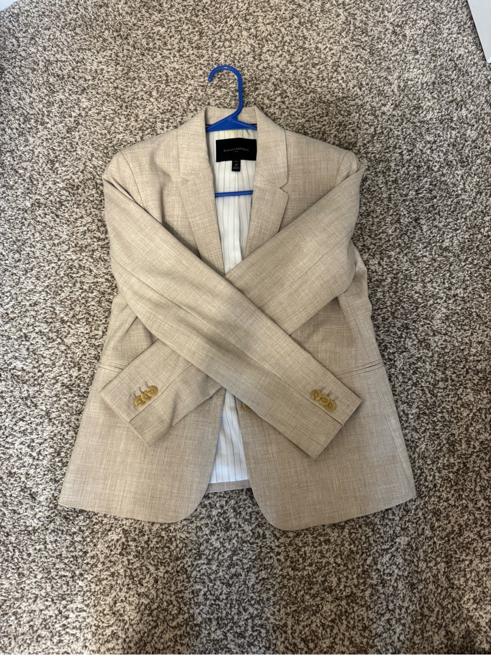 Banana Republic Light Beige Linen-Blend Blazer